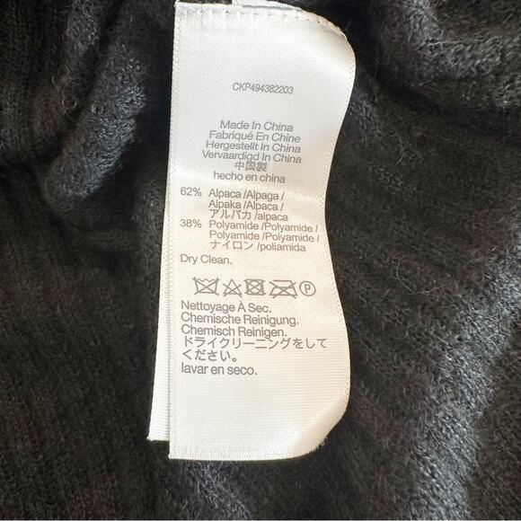 Madewell Sweater Womens Ribbed Alpaca-Blend Crewneck‎ Black Oversized M NEW - Picture 8 of 10
